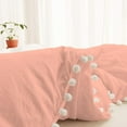 thumbnail image 5 of DNG Creations 5 Piece White Pom Pom Duvet Cover with Zipper Closure, 100% Egyptian Cotton, 800 Thread Cotton ( Oversized Queen - Solid Peach ), 5 of 5