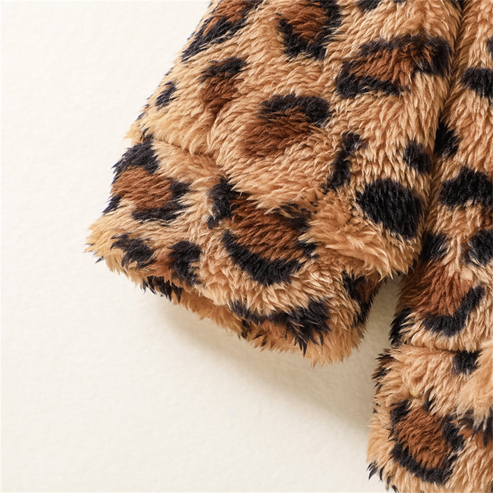 nsendm Big Kid outerwear 4t Coats Boy Infant Child Toddler Newborn Baby Boys Girls Fleece Long Sleeve Leopard Print Jacket Thick Boys Clothes Brown 12 18 Months Walmart
