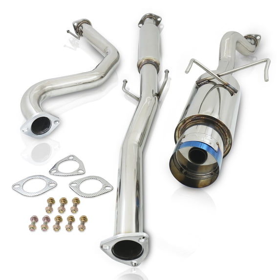AJP Distributors JDM Stainless Steel Catback Exhaust System 4.5" Burnt Muffler Tip 2.5" Piping For Acura Integra GSR DC2 1.8L DOHC B18C1 1994 1995 1996 1997 1998 1999 2000 2001 94 95 96 97 98 99 00 01