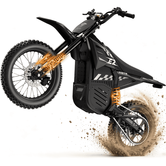 TieTie Electric Dirt Bike for Adults/Teens, 3000W Peak Brushless Mid-Motor, 52V 24Ah Removable Battery, 52 MPH Max Speed, 60 Miles Long Range, Dual Hydraulic Disc Brakes, UL2849