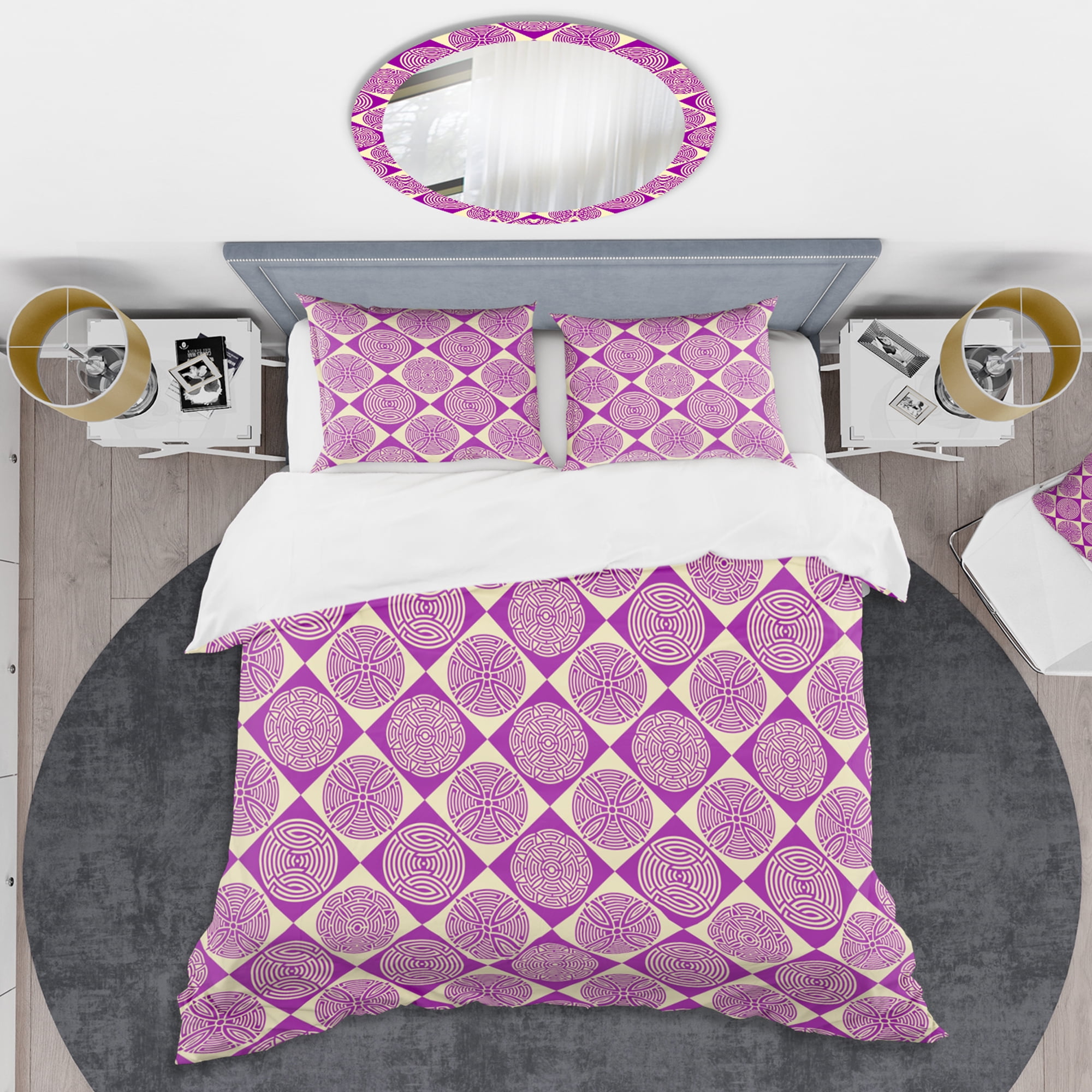 Designart 'Retro Abstract Pattern Design I' Mid-Century Modern Duvet Cover Set
