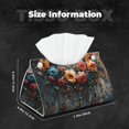 thumbnail image 6 of Lsque Floral Dreamcatcher Elegance Printed Long Tissue Box Cover Holder, Facial Paper Organizer Dispenser,Triangle with Bottom Belt, PVC Leather Decorative Organizer, 6 of 9