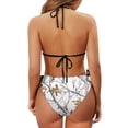 thumbnail image 6 of Uourmeti Women's Halter Neck Triangle Bikini Set - Winter Tree Camo Print, Tie Side Bottoms, Quick Dry Swimwear for Beach Vacation & Pool Party, 6 of 9