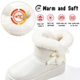 thumbnail image 4 of Knivor Side Bow Platform Ankle Snow Boots for Women Suede Faux Fur Cuff Short Winter Booties Slip On Non Slip Thick Sole Indoor Outdoor Warm Cold Weather Shoes, 4 of 9