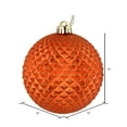 thumbnail image 2 of Vickerman 6" Burnished Orange Durian Glitter Ball Ornament, 4 per Bag, 2 of 4