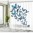 thumbnail image 5 of Ambesonne Blue Shower Curtain, Nature Botanic Spring, 69"Wx84"L, Blue Sky Blue Black, 5 of 5