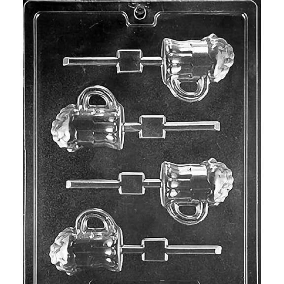 Grandmama's Goodies D098 Beer Mug Lollipop Chocolate Candy Soap Mold with Exclusive Molding Instructions