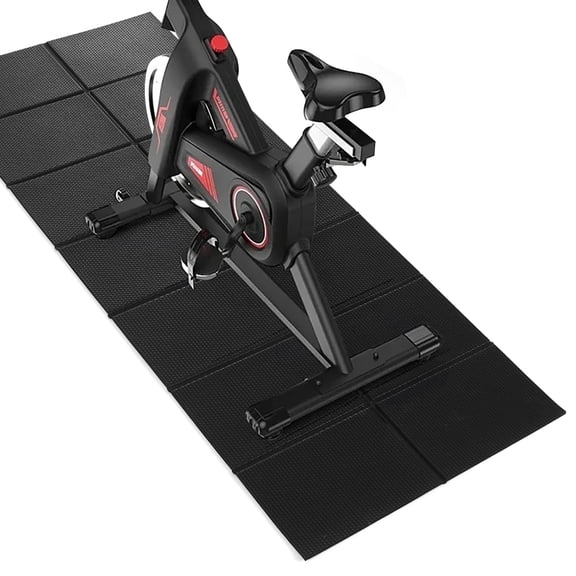Aship Foldable Treadmill Mat, 68''x24'' High Density Non-Slip Exercise Equipment Mat for Stationary Bike/Indoor Riding/Home Gym, 1/4" Thick Hardwood Floor Carpet Protection, Noise Shock Absorption