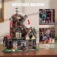 thumbnail image 4 of Wood Cabin Building Set with Light, Mechanical Farm House Building Block Toys with Rotating Windmill Waterwheel Castle Architecture Model Set 1436 Pcs, 4 of 8
