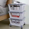 thumbnail image 2 of Anbers 4-Tier Stackable Storage Baskets with Rolling Wheels, Plastic Stacking Baskets, 2 of 7