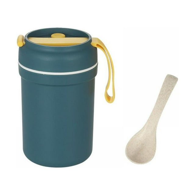Breakfast Cereal Cup Double Oatmeal Cup With Lid Spoon Cup Portable Milk Cup Portable Fashion Soup Cup