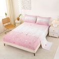 thumbnail image 2 of jejeloiu Pink Sparkling Star Pattern Full Size Sheets Kids,Dreamy Princess Style Bed Sheets For Girls,4 Pieces, 2 of 6