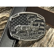 Montana Silversmiths Men's Matched Pair Deer Buckle Silver One Size