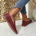 thumbnail image 6 of KEGIRLOM Women's Fashionable And Casual English Style Vintage Low-Top Round-Toe Carved Breathable Wide Leather Hollow Flat Shoes Wine 8.5, 6 of 9