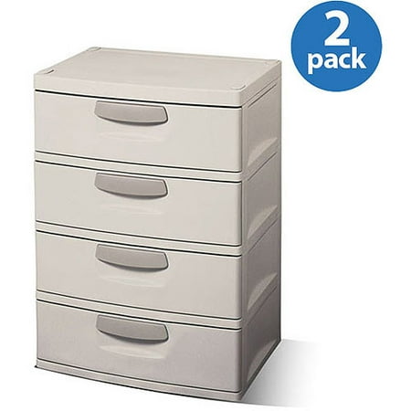 Sterilite 4-Drawer Cabinet, 2-Pack - Walmart.com
