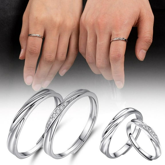 SSKFHGI Forever Love Couple Wedding Lover Silver Color Rings New P8
