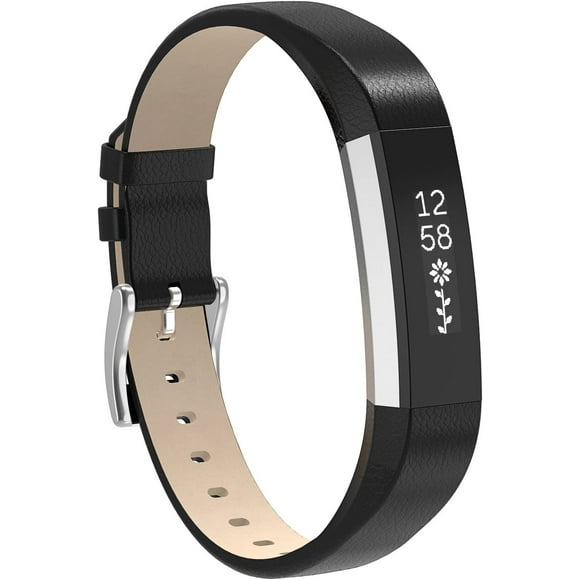 Interchangeable Leather Strap Compatible with Fitbit Alta/Fitbit Alta HR, Classic Leather Strap, Small, No Tracker
