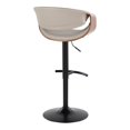 thumbnail image 6 of Symphony Adjustable Bar Stool, Black Bar Stools, Bar Chairs, Swivel Bar Stools, Bar Stools Set of 2, Bar Height Stools Set of 2 (Walnut Wood, Grey), 6 of 6