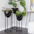 thumbnail image 3 of CosmoLiving by Cosmopolitan 36", 33", 26"H Black Metal Planter with Removable Stand (3 Count), 3 of 17