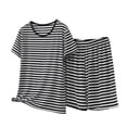 thumbnail image 3 of TaTaai Women's Casual Modal Short Sleeve Set Round Neck Top Elastic Waist Shorts Soft Breathable Comfy Fabric Lightweight Two-Piece Outfit Daily Home Summer Wear Gift, 3 of 5