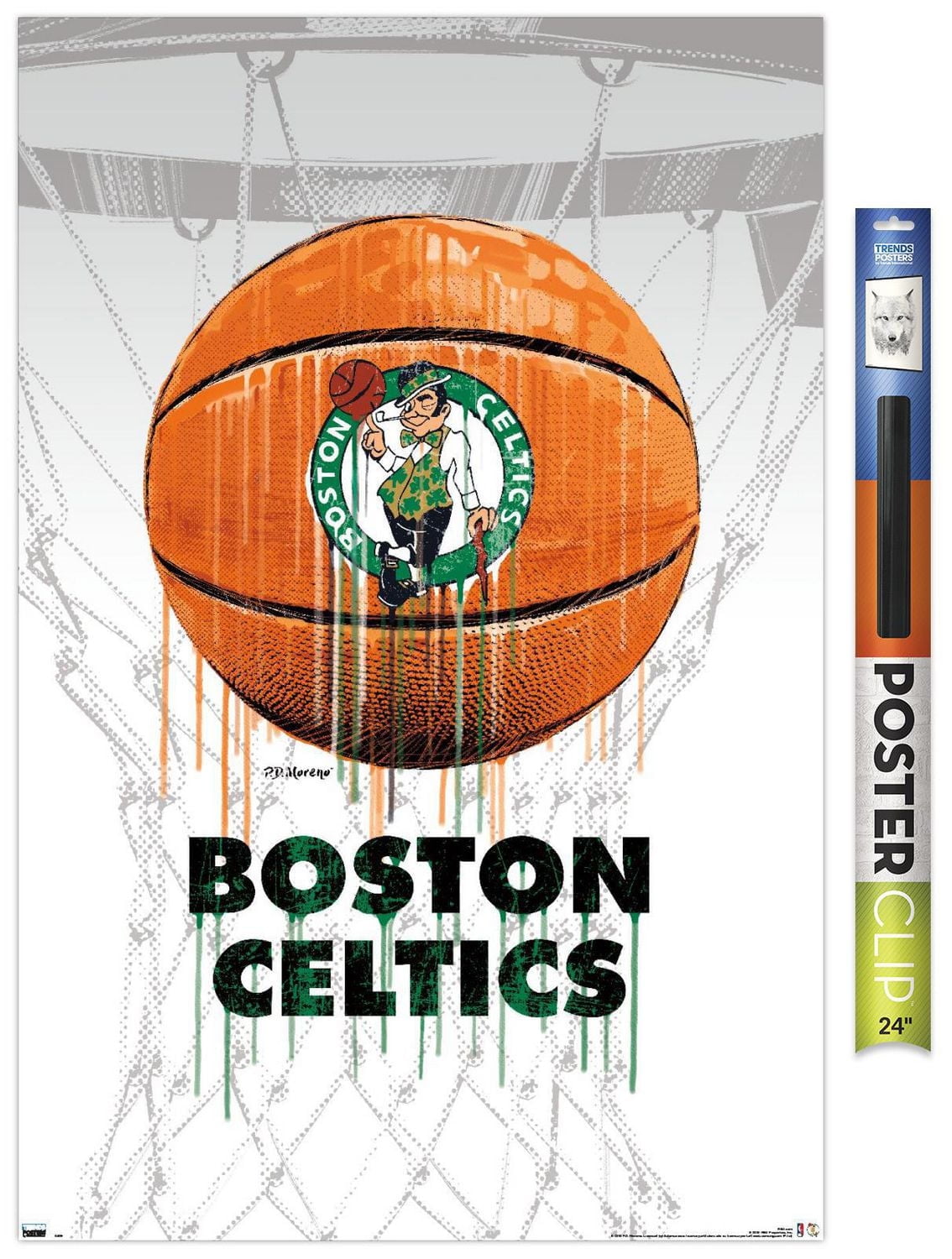 NBA Boston Celtics - Drip Ball 20 Wall Poster