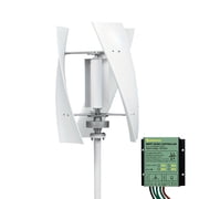 Home vertical-axis wind turbine generator with 24V voltage, rated at 1000W,  with a free MPPT controller. Suitable for various scenarios such as camping, RVs, rooftops, etc. Low wind speed start