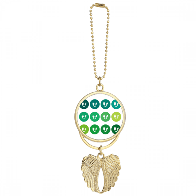 Câble de Charge Prise Verte Motif Porte-Clés Aile d'Ange Pendentif