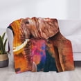 thumbnail image 3 of Goofa Oil Paintings of Elephants Pattern Fleece Throw Blanket for Couch, Soft Checkered Flannel Blanket for Sofa, Warm Cozy Decorative Blanket Fall Decor Gift-50"x40", 3 of 6