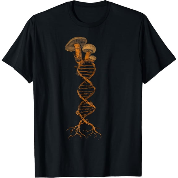 Mushroom Cottagecore DNA Mycology Shroom Hunter Foraging T-ShirtMen and women, White Black T-shirt, size: Extra large S-1512XL