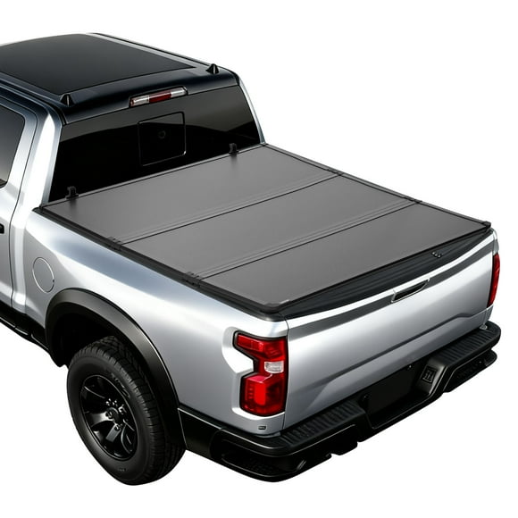VEVOR Hard Tri-Fold Truck Bed Tonneau Cover, Compatible with 2019-2024 Dodge Ram 1500 (Incl. Classic & New) 6.4 ft (76.3 in) Bed Without Rambox (Not Fit Split Tailgate), Waterproof Folding Truck Cover