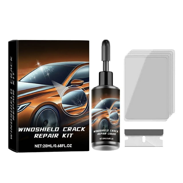 Kit de Réparation pour Fissures de Pare-Brise - Solution DIY Sans Effort pour Tous Types de Fissures Ensemble Liquide Rapide pour Transparent
