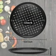 thumbnail image 6 of 12 Inch Nonstick Pizza Pan Carbon Steel Perforated Pizza Tray, Bakeware Perforated Round Pizza Crisper For Home Kitchen, 6 of 9