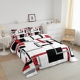 thumbnail image 2 of YST Black and White Striped Comforter Set for Boys Girls,Red Sequins Bedding Full,Modern Style Bedding Comforter Sets,Abstract Reversible Quilt with 2 Pillowcases, 2 of 5