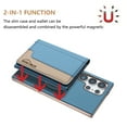 thumbnail image 2 of 2 in 1 Detachable PU Leather Wallet Case Compatible with Samsung Galaxy S23 Ultra, RFID Blocking Magnetic Shockproof Protective Phone Cover Stand + Card Holder, Support Wireless Charging, Lightblue, 2 of 12