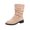 Khaki, variant on Women's Orthopedic Mid Calf Boots, Slip On Arch Support Slouch Booties, Low Block Heel Office Fall Winter Daily Short Boots Brown