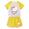 thumbnail image 2 of Hello Kitty Girl-Conjunto de pantalones cortos de manga corta con dibujos animados para bebé, camiseta transpirable de algodón puro, pantalones, traje deportivo informal de dos piezas, 2 of 5