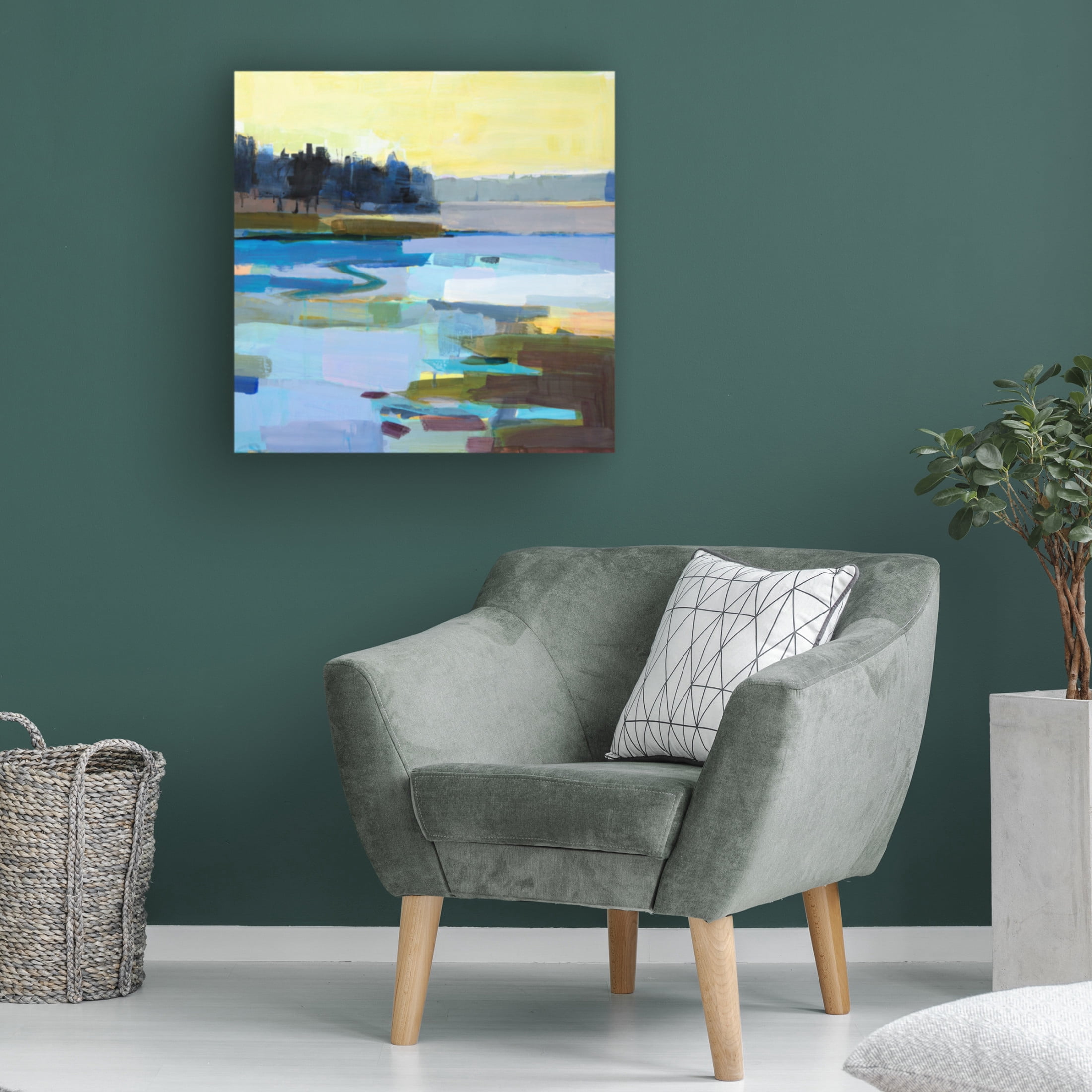 Canvas Wall Art - Kathleen Robbins 'Rowley Marsh Early Spring' Wall Art for Living Room, Bedroom, or Office Décor by Trademark Fine Art - 18 x 18 Inches
