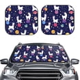 thumbnail image 2 of Naloa Lama in Space Print 2-Piece Windshield Sunshade,Foldable Car Front Window Sun Shades,for Most Sedans SUV Truck-Medium, 2 of 6