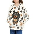 thumbnail image 3 of DISNIMO Paw Print Dachshund Hoodie for Kids Pullover Hoodies for Girls 11-13 Years Old Long Sleeve Hoodies for Boys Sweatshirt for Children Hoodie Sweatshirts for Teen Boys and Girls Hoodie Soft, 3 of 7