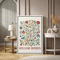 thumbnail image 2 of Framed Canvas Print William Morris Wall Art Abstract Floral Botanical Decorative for Living Room Bedroom - 24"x36" WHITE, 2 of 8