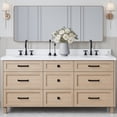 thumbnail image 2 of ARIEL Monroe 73 Inch Double Oval Sink Bathroom Vanity With Pure White Quartz Countertop 1.5 Inch Edge In Midnight Blue, 2 of 6
