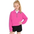 thumbnail image 3 of BLVB Girls Sweatshirts Half Zip Pullover Long Sleeve with Pocket and Thumb Hole Casual Fashion Fall Winter Clothes for Kids 5-14Y, 3 of 4