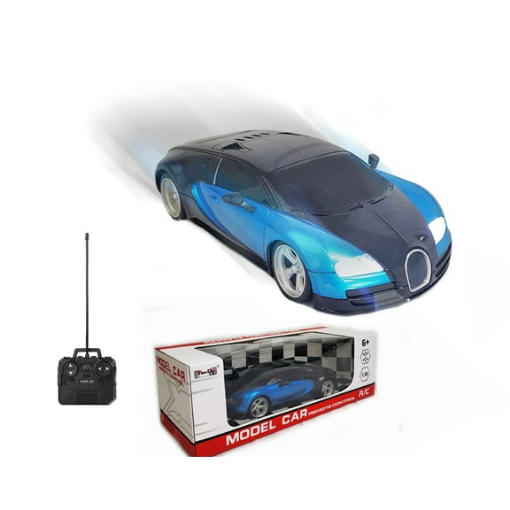 Blue Remote Control Car Fast 1/18 Rechargeable High Speed RC Racing Cars Toys