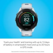 Garmin Forerunner 265 Running Smartwatch, Colorful AMOLED Display, Training Metrics and Recovery Insights, Whitestone and Tidal Blue