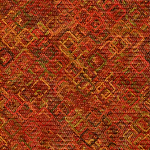 Ahgly Company Machine Washable Indoor Square Transitional Orange Red Orange Area Rugs, 8' Square