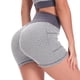 thumbnail image 3 of MKLEKYY Leggings deportivos para mujer, pantalones de yoga de cintura alta fruncidos y elásticos para entrenamiento, 3 of 4