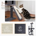 thumbnail image 3 of PEQULTI 61" Modern Cat Tree Large Cat Tower with Ladder and Dual Condos Indoor Dark Gray, 3 of 12