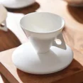 thumbnail image 4 of New special-shaped pure white pointed cup and saucer ceramic bone China cup couple creative coffee cup and saucer set (White,50ml), 4 of 7