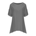 thumbnail image 2 of Aayomet T Shirts For Women Women's Short Sleeve Round Neck Oversized Shirt Graphic Tee Loose Casual Tshirt Tops,Gray M, 2 of 4