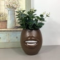 thumbnail image 5 of Creative Mouth Lip Flower Vase Crystal Floral Display Planter for Patio indoor and outdoor garden decoration Brown, 5 of 8